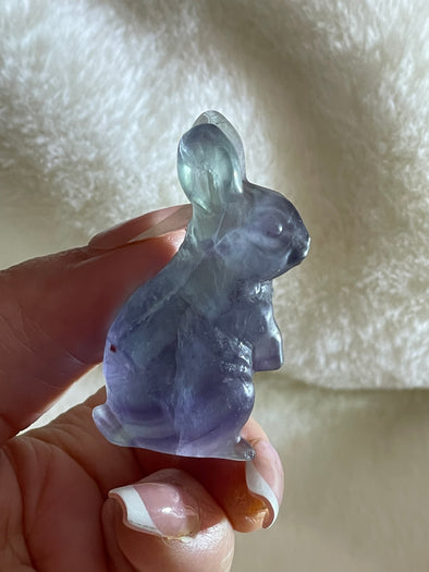 Rainbow Fluorite Rabbit | Carved | Bunny