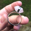 Rose Quartz Silver Tone Ring 9 (S)