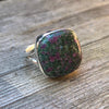 Ruby in Fuchsite Sterling Silver Ring 9.5 (T)