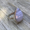 Blue Lace Agate Sterling Silver Ring 10.25 (U.5)
