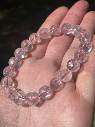 Ice Rose Quartz| Girasol | 9-10mm | Bead Bracelets