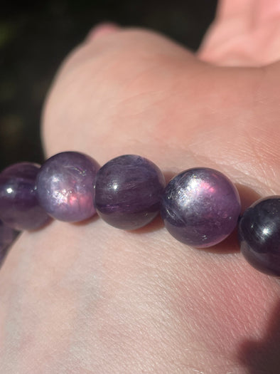 Gem Purple Mica | High Grade Lepidolite | 10mm | Bead Bracelets