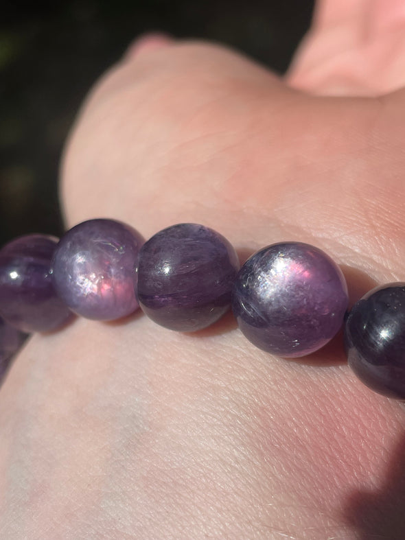 Gem Purple Mica | High Grade Lepidolite | 10mm | Bead Bracelets