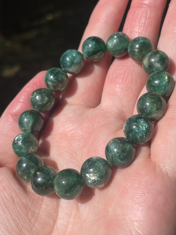 Green Mica| Round | 10mm | Bead Bracelets