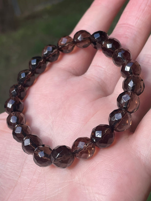 Smoky Quartz | Faceted | 10mm | Bead Bracelets