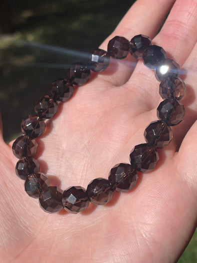 Smoky Quartz | Faceted | 8mm | Bead Bracelets