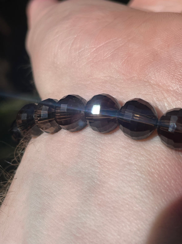 Smoky Quartz | Round Faceted | 8mm | Bead Bracelets
