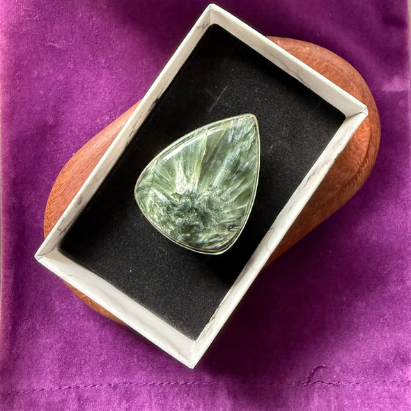 Seraphinite | Sterling Silver Ring | Size 10.5 aka V
