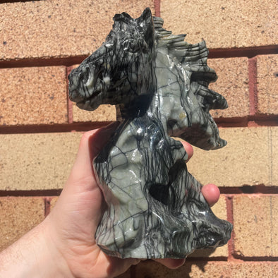 Horse Carving | Banded Serpentine | Statement