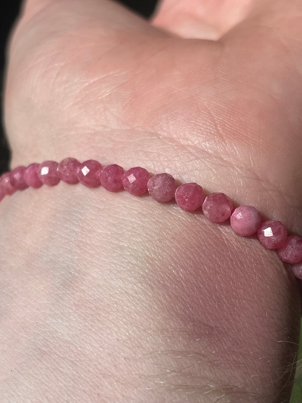 Rhodonite Gemmy| High Grade | 4mm | Bead Bracelets