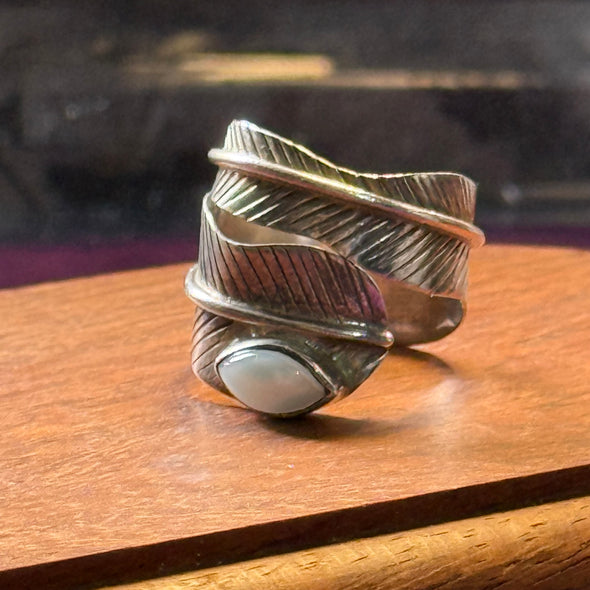Freshwater Pearl | Sterling Silver Ring | Adjustable but sitting at Size 5.5 aka L