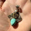 Bisbee Turquoise | Sterling Silver Pendant | Silver & Brass