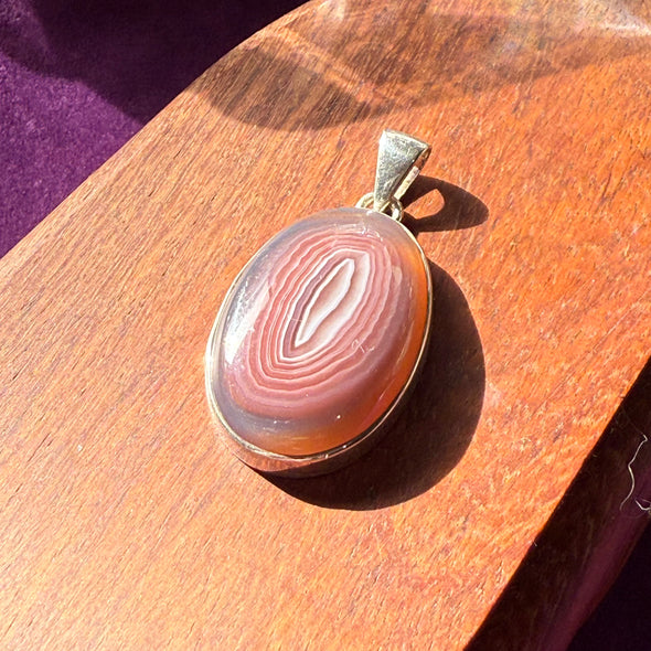 Laguna Agate | Sterling Silver Pendant | Pink & Purple
