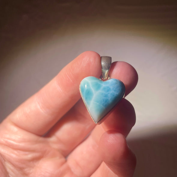 Larimar Heart | Sterling Silver Pendant