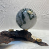 Moss Agate Sphere | with  Chalcedony & Quartz