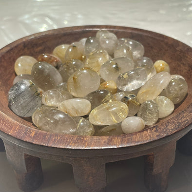 Rutilated Quartz|Golden Rutile|Tumblestones