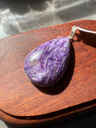 Charoite | Sterling Silver Pendant | Purple Chatoyant