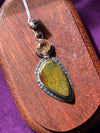 Rainforest Jasper & Obsidian | Sterling Silver Pendant | Ryolite