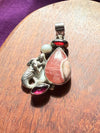 Mermaid | Sterling Silver Pendant | Rhodochrosite Garnet Pearl