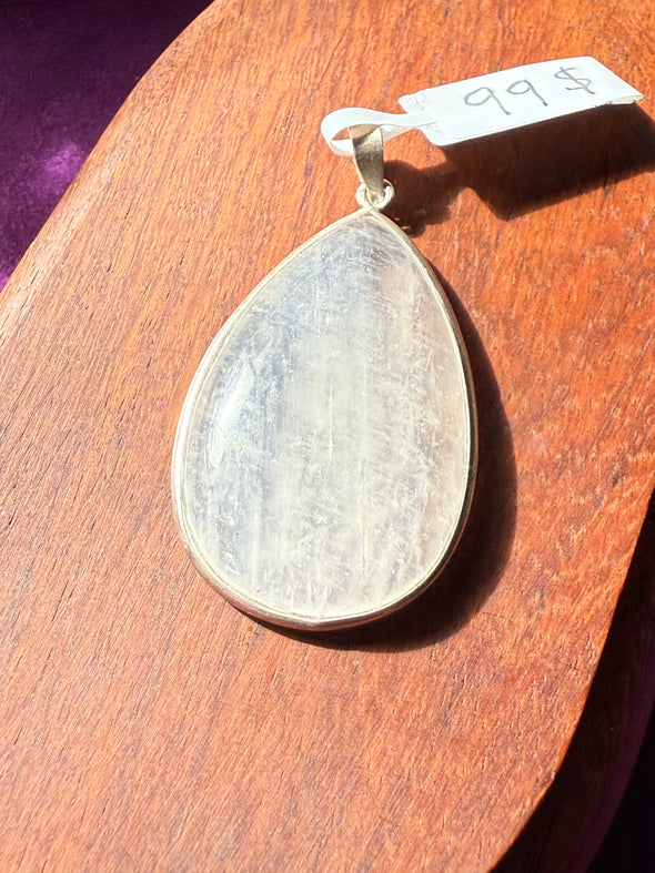 Rainbow Moonstone | Sterling Silver Pendant | Rainbow