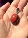 Coral | Sterling Silver Pendant | Red