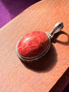 Coral | Sterling Silver Pendant | Red