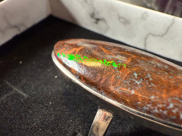 Boulder Opal | Sterling Silver Ring | Size 9.5 aka T