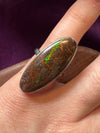 Boulder Opal | Sterling Silver Ring | Size 9.5 aka T