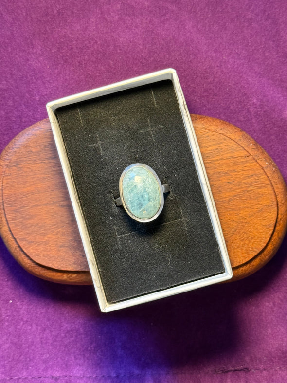 Aquamarine | Sterling Silver Ring | Size 8.75 aka R.5