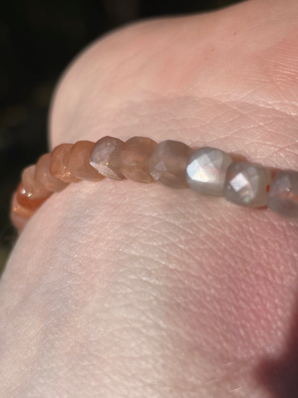Sunstone & Moonstone| Faceted | 4mm | Bead Bracelets