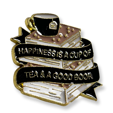 Happiness is Enamel Pin | Tea & a Good Book
