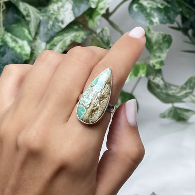 Variscite | Size 6.5 | Sterling Silver Ring | Green