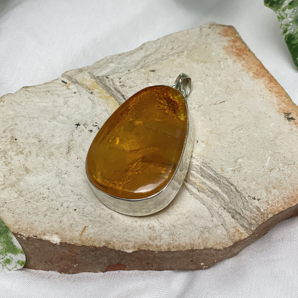 Baltic Amber | Sterling Silver Pendant | Tree Resin Fossil