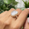 Raw Rainbow Moonstone | Size 8.5 | Sterling Silver Ring