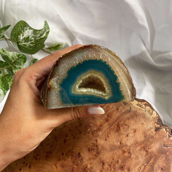 Dyed Druzy Agate Geode Cave