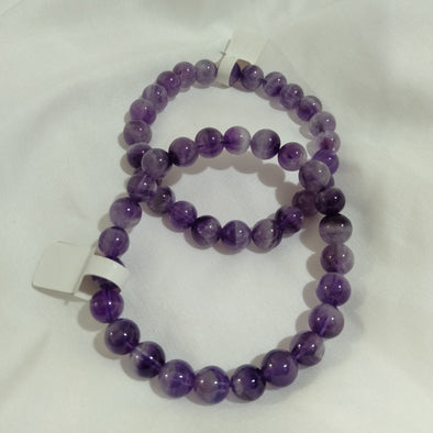 Purple Fluorite Round Bead Bracelets