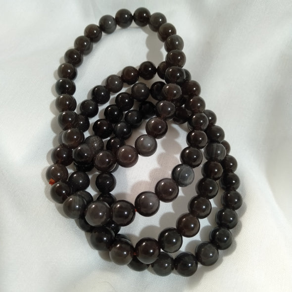Milky Obsidian Round Bead Bracelets