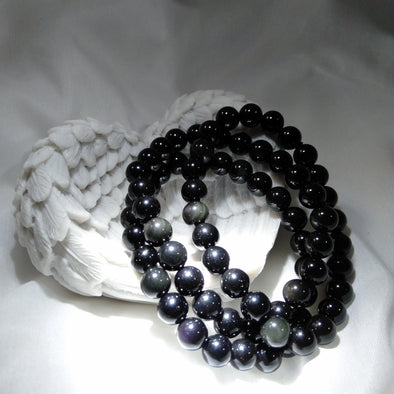 Rainbow Obsidian Round Bead Bracelets