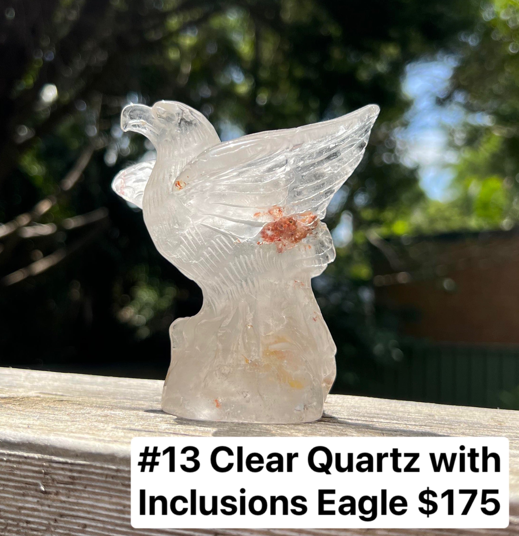 Clear Quartz With Inclusions Eagle – Crystals and Pearls Australia