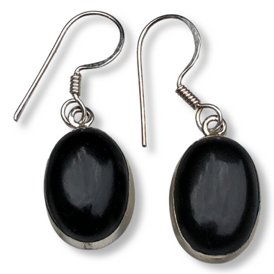 Onyx | Sterling Silver Earrings | Black