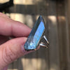 Aqua Aura Sterling Silver Ring 7 (O)