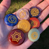 Chakra Healing Set - round engraved tumbles