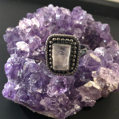Clear Kunzite Silver Ring 8.25 (Q)
