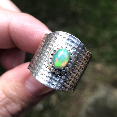 Australian Opal Sterling Silver Ring 8 (P.5)
