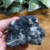 Fluorite Cubic Cluster with Calcite Formation | Raw | Teal Blue