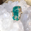 Druzy Dioptase Sterling Silver Ring 9.25 (T)