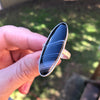 Black Botswana Agate Sterling Silver Ring 7.5 (P)