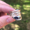 Amethyst with Copper Sterling Silver Ring 7 (N.5)